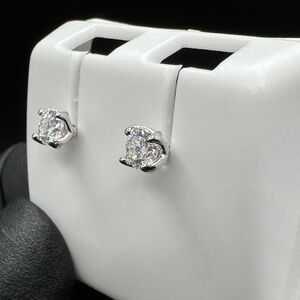 STERLING SILVER 925 MOISSANITE STUD SCREW BACK EARRINGS